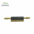 100% Marble Stone Rolling Pin 18 inch With Smooth Wooden Handles